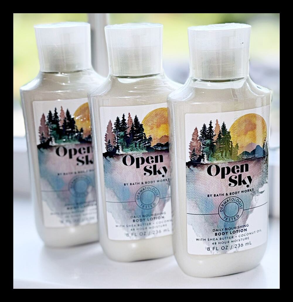 Bath & Body Works Open Sky 8 oz Daily Nourishing Body Lotion x3